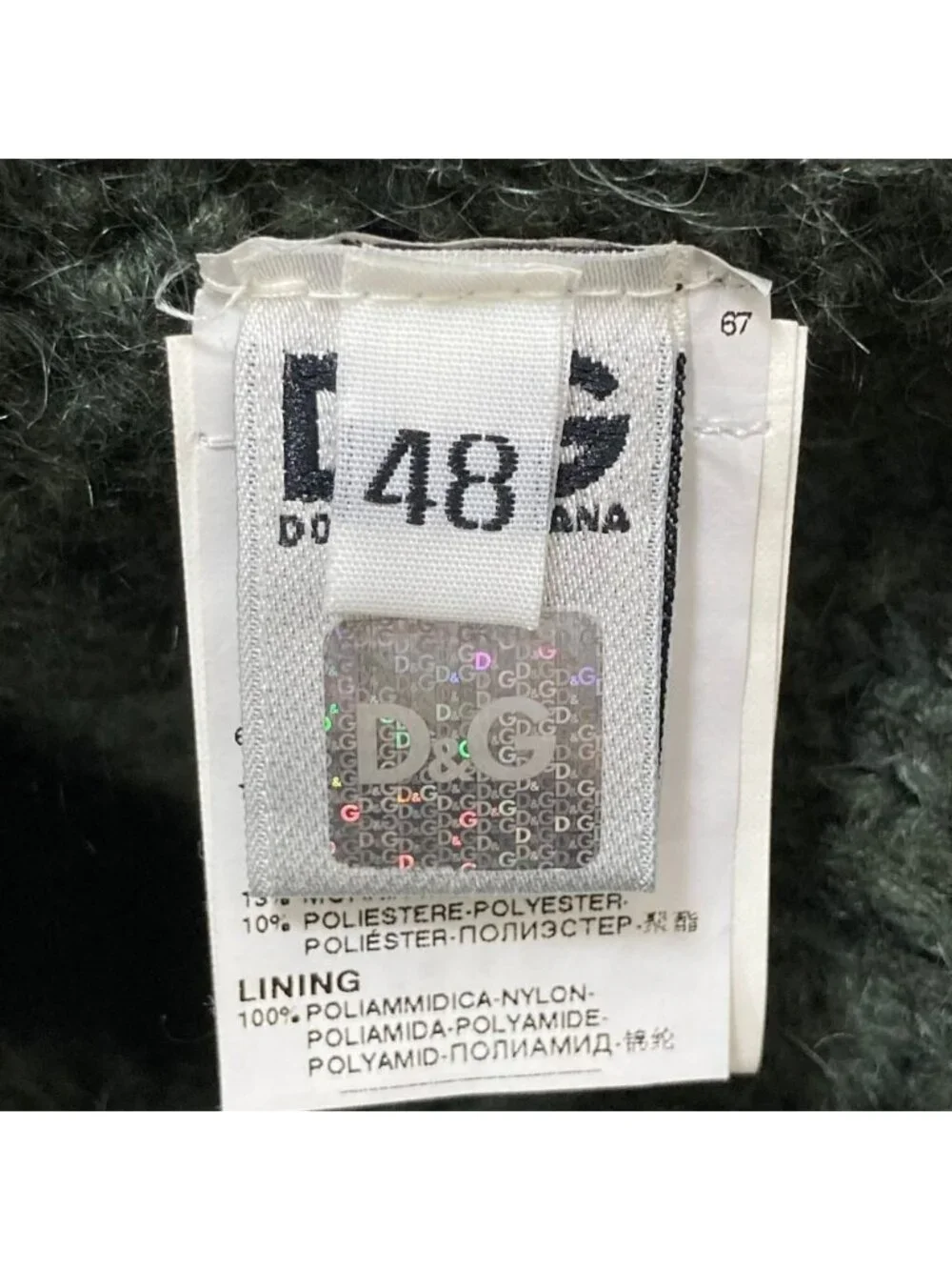 Dolce & Gabbana D&G & Layered Cableknit Hoodie Green
